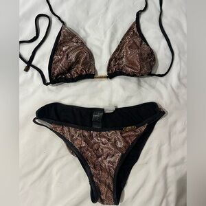 Baby phat and Black Snake Print Bikini